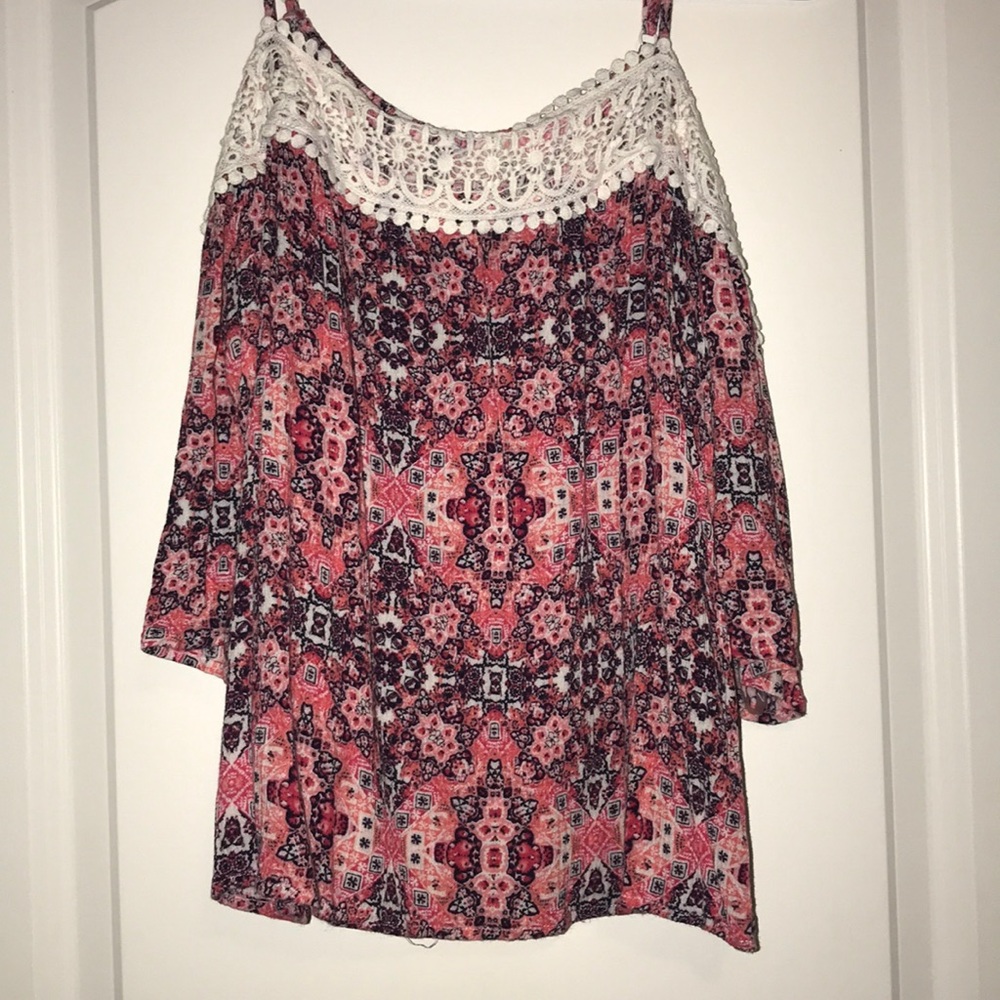 Pink off the shoulder blouse
